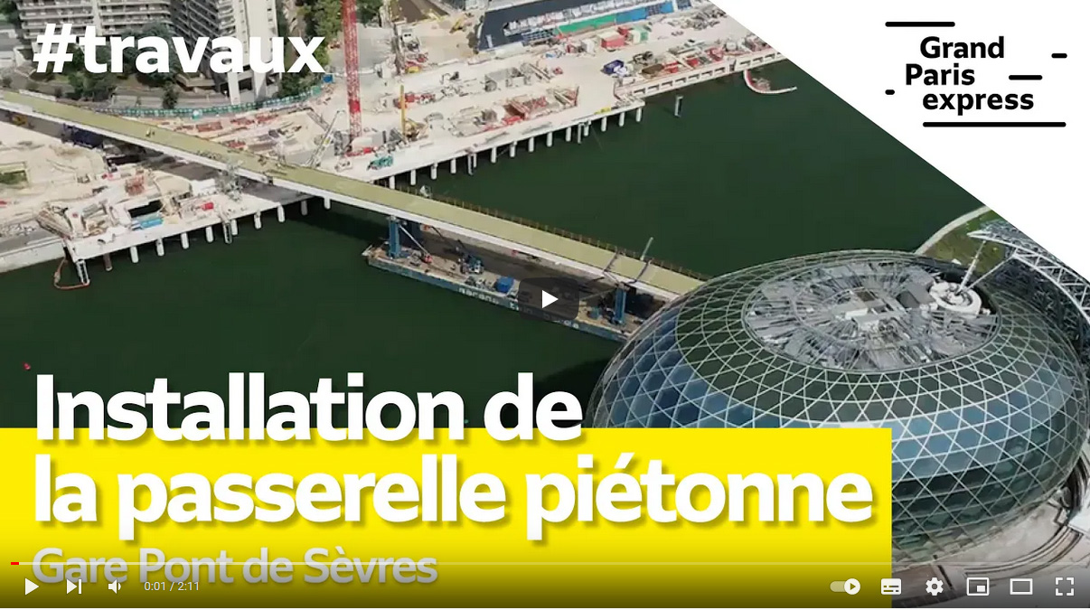 Gare Pont de Sèvres - Préparation et installation de la passerelle piétonne