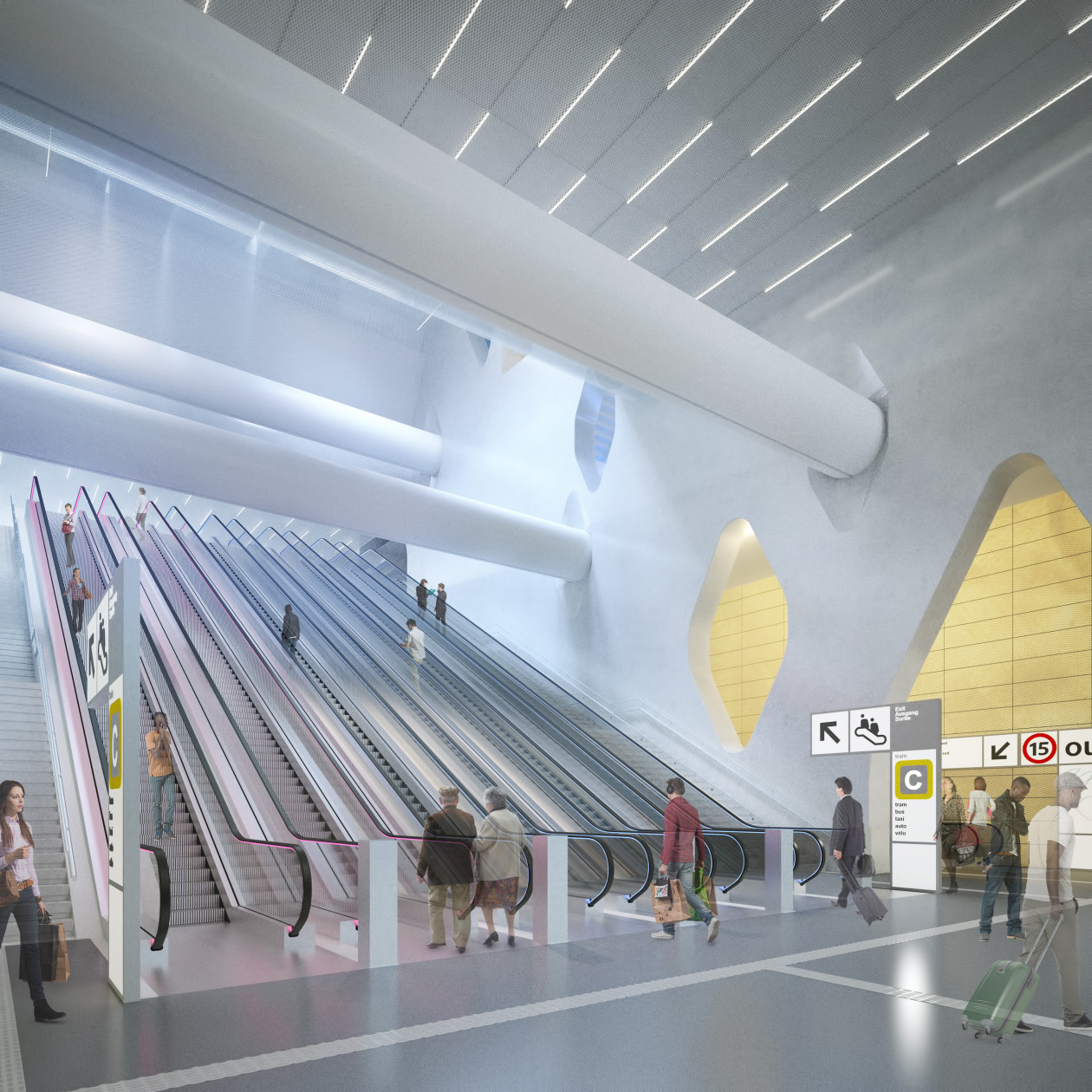 Perspective de la future gare Les Ardoines sur la ligne 15 Sud