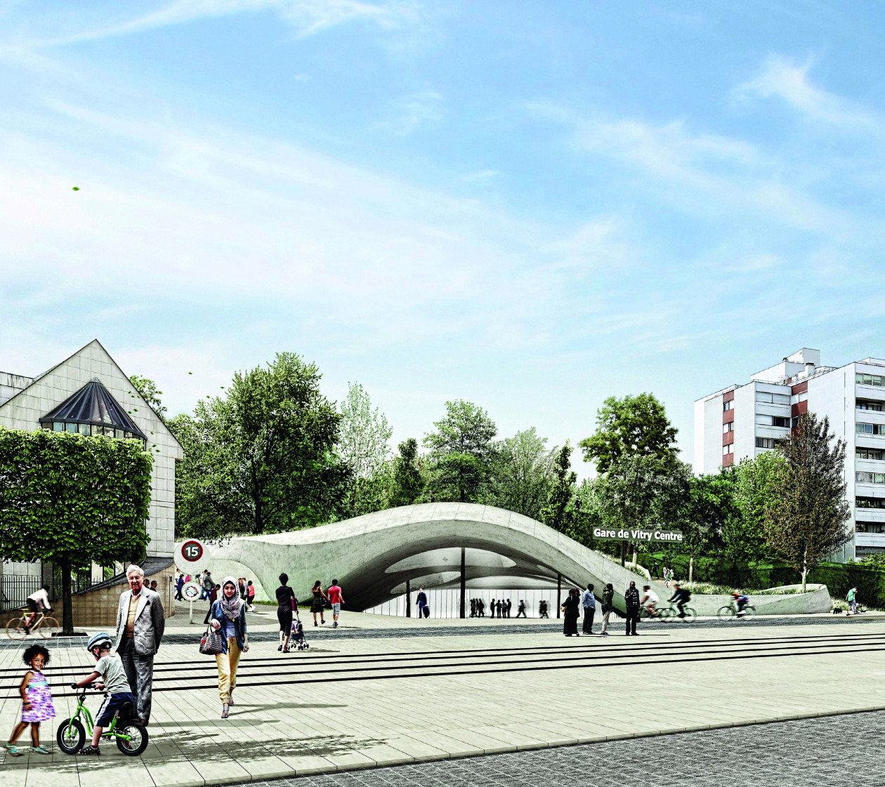 Perspective de la future gare Vitry Centre sur la ligne 15 Sud