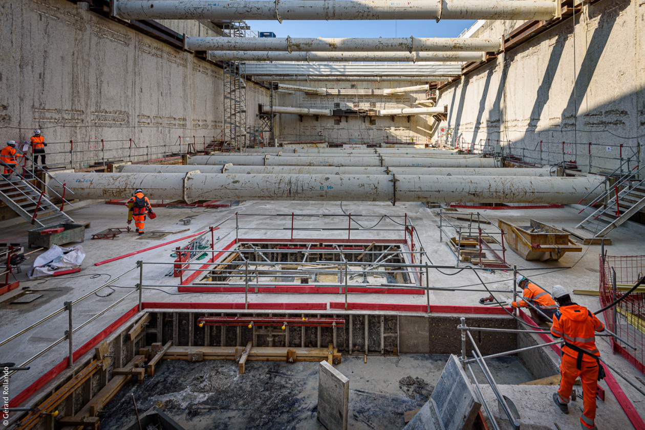 Construction des niveaux souterrains de la gare Le Blanc-Mesnil