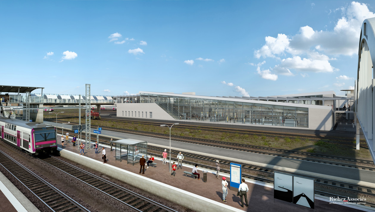 Perspective de la future gare Massy – Palaiseau