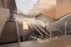 Perspective de l’intérieur de la future gare Massy Opéra