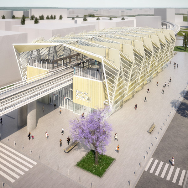 Perspective de la future aérienne gare Orsay – Gif 